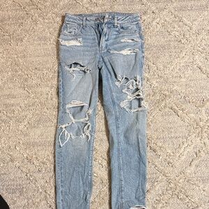 American Eagle Outfitters Ripped Light Blue Skinny Jeans